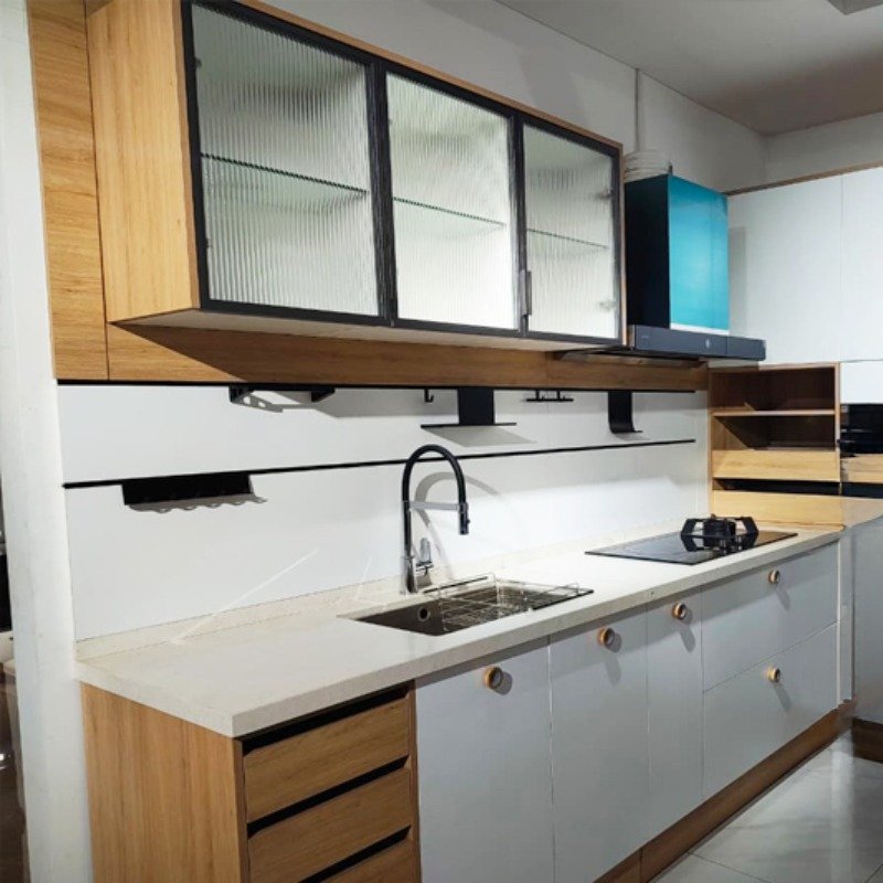 Signature White & Natural Wood Minimalist Kitchen